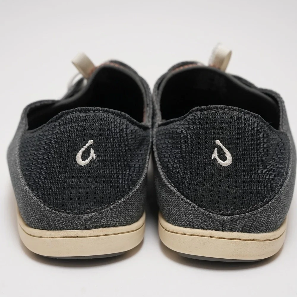 Olukai Men's Black/Grey Casual Lace-Up Shoe